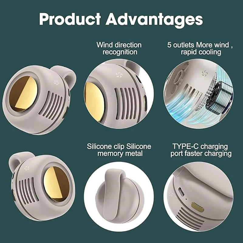 Mini ventilateur portable sans pales à clip