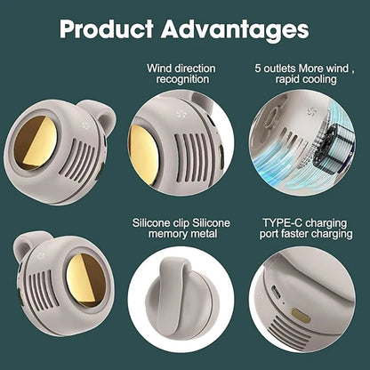 Mini ventilateur portable sans pales à clip