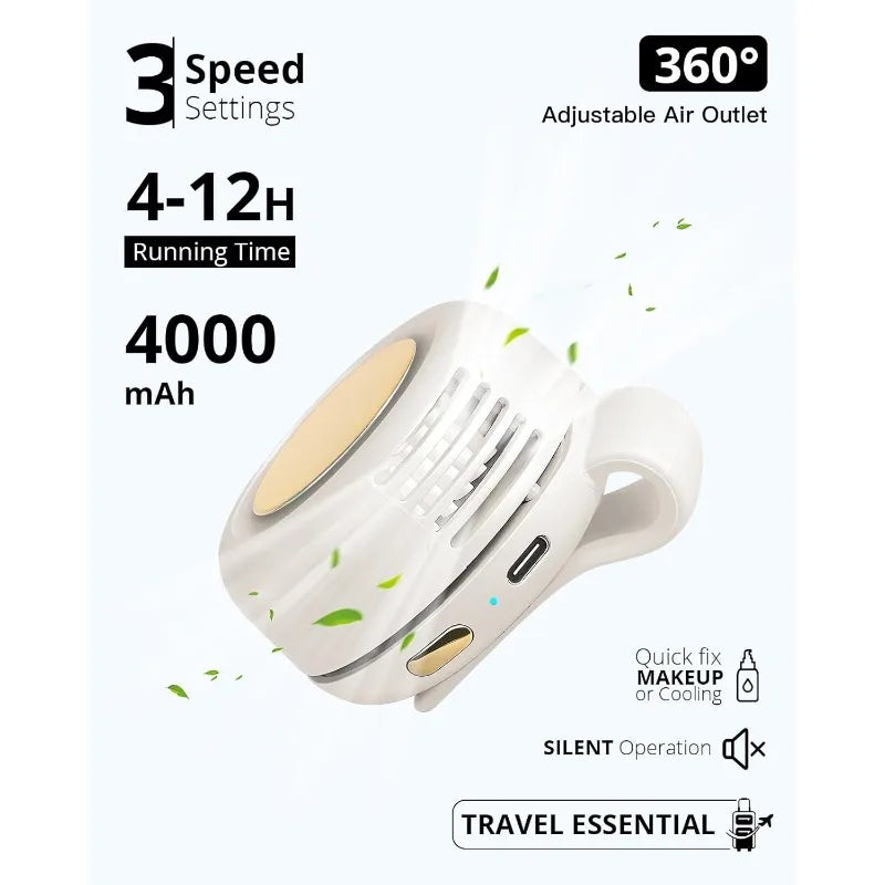 Mini ventilateur portable sans pales à clip