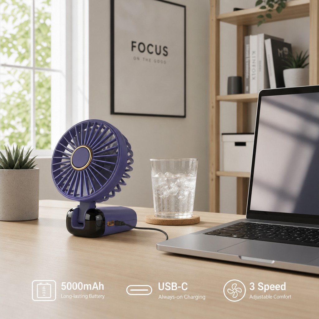 Ventilateur portable 5 vitesses