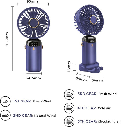 Ventilateur portable 5 vitesses